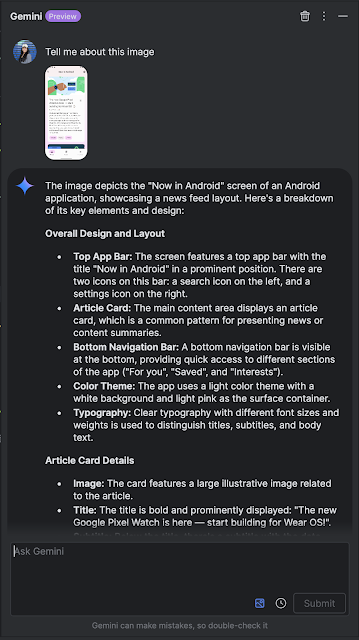 Example of multimodal response in chat