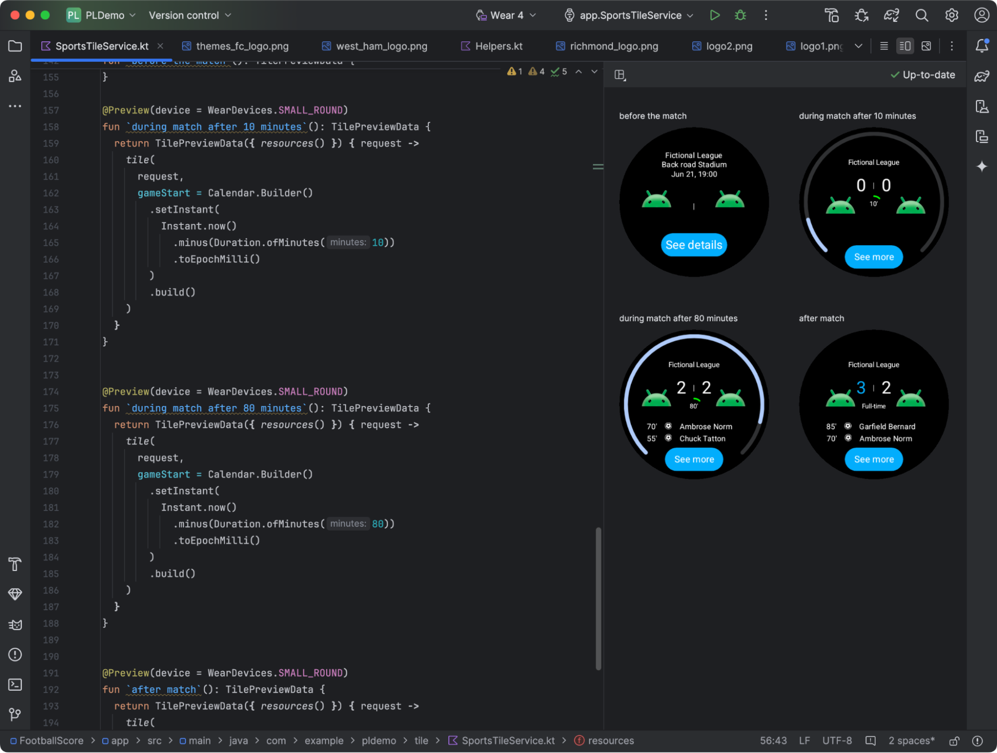 Wear OS Tile Preview Panel in Android Studio